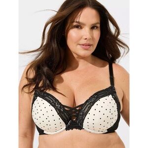 TORRID XO Plunge Polka Dot Bra